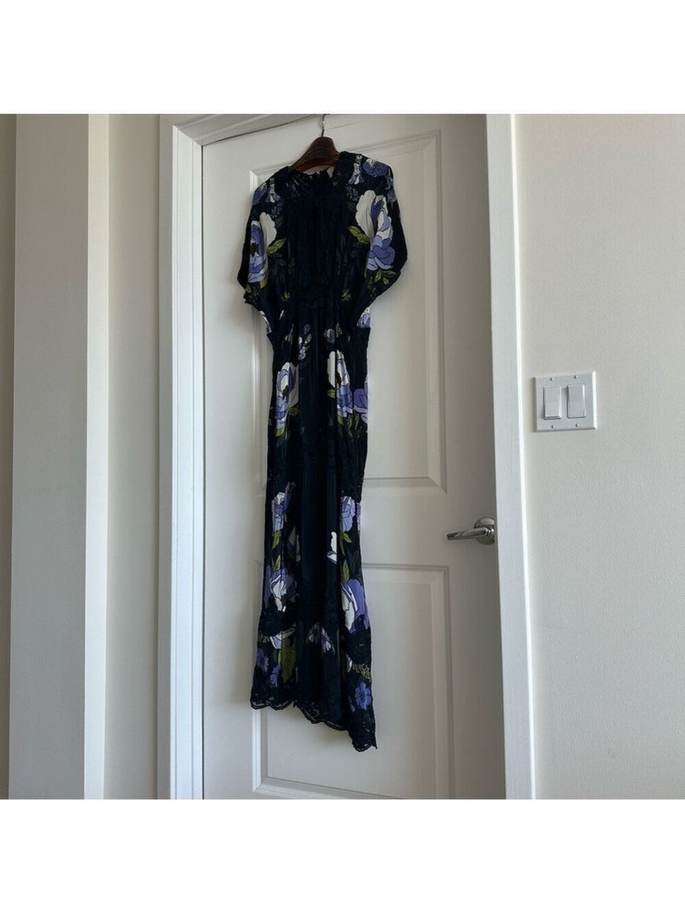 Farm Rio Black Soft Garden Lace Maxi Dress - Picture 6 of 10